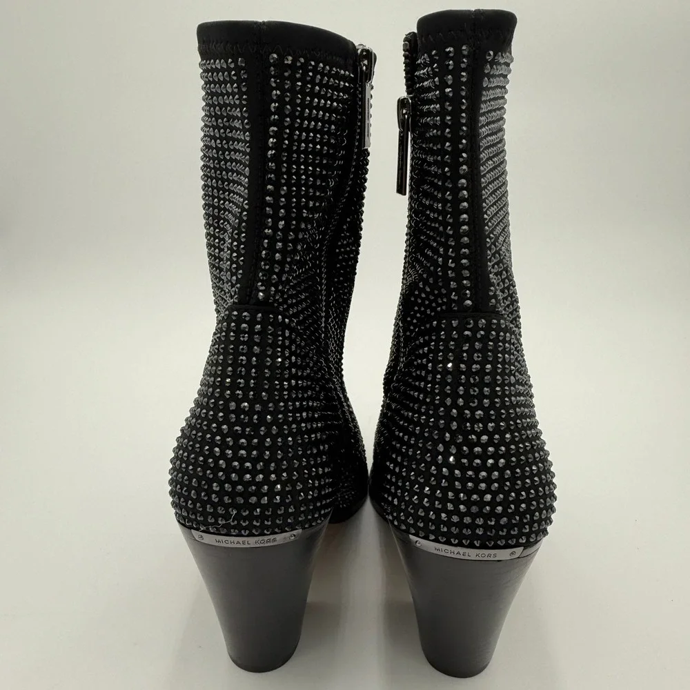Michael Kors Dover Embellished Scuba Boot Rhinestone Pointed Toe Heels SZ 8 NWOT - Picture 7 of 15